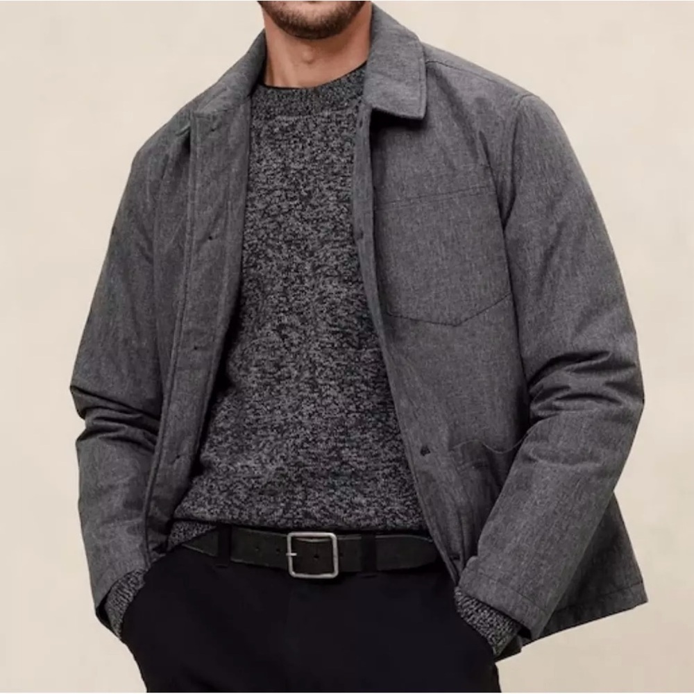Banana Republic Factory Mens Tailored Jacket Size Medium Gray Pockets NWT